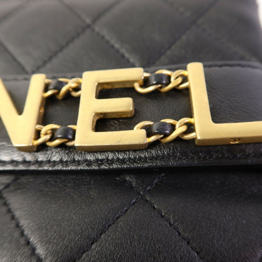CHANEL 牛皮皮革Enchained Flap Bag金扣鏈帶肩背袋-11