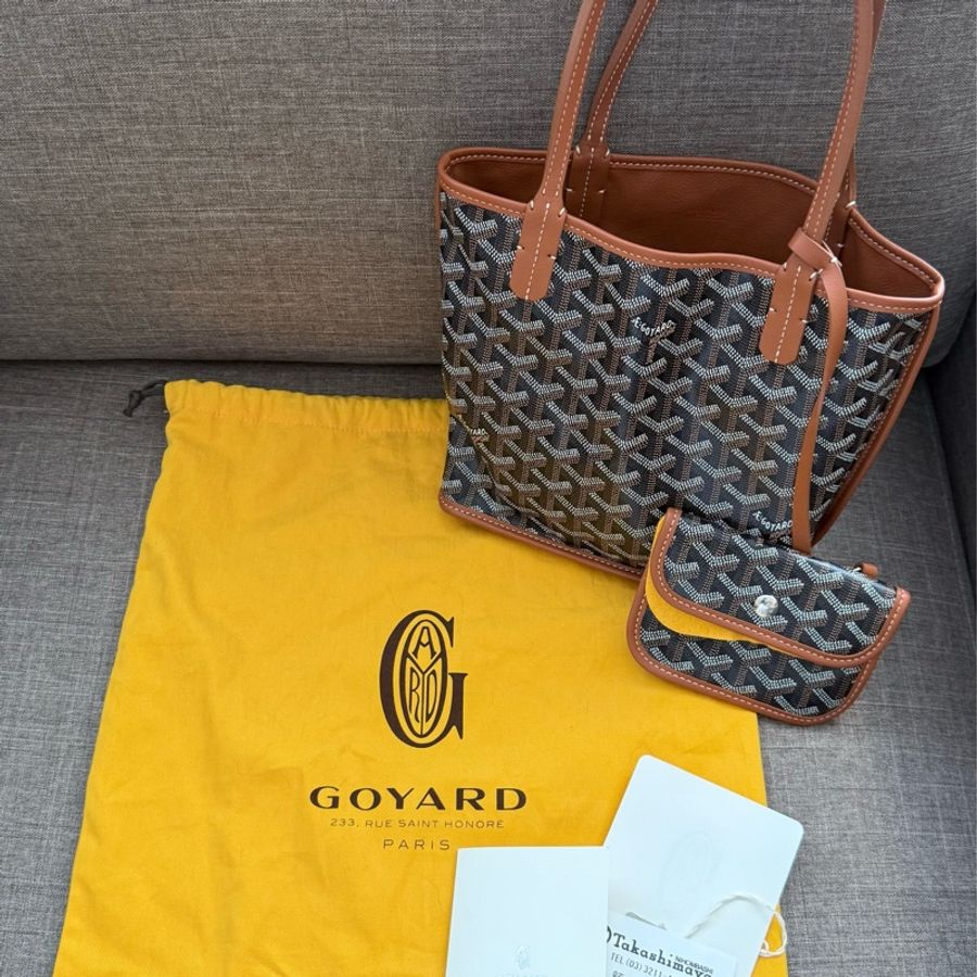 ✨【Goyard 】Anjou Mini tote bag 經典咖啡棕色(二手極新)-0