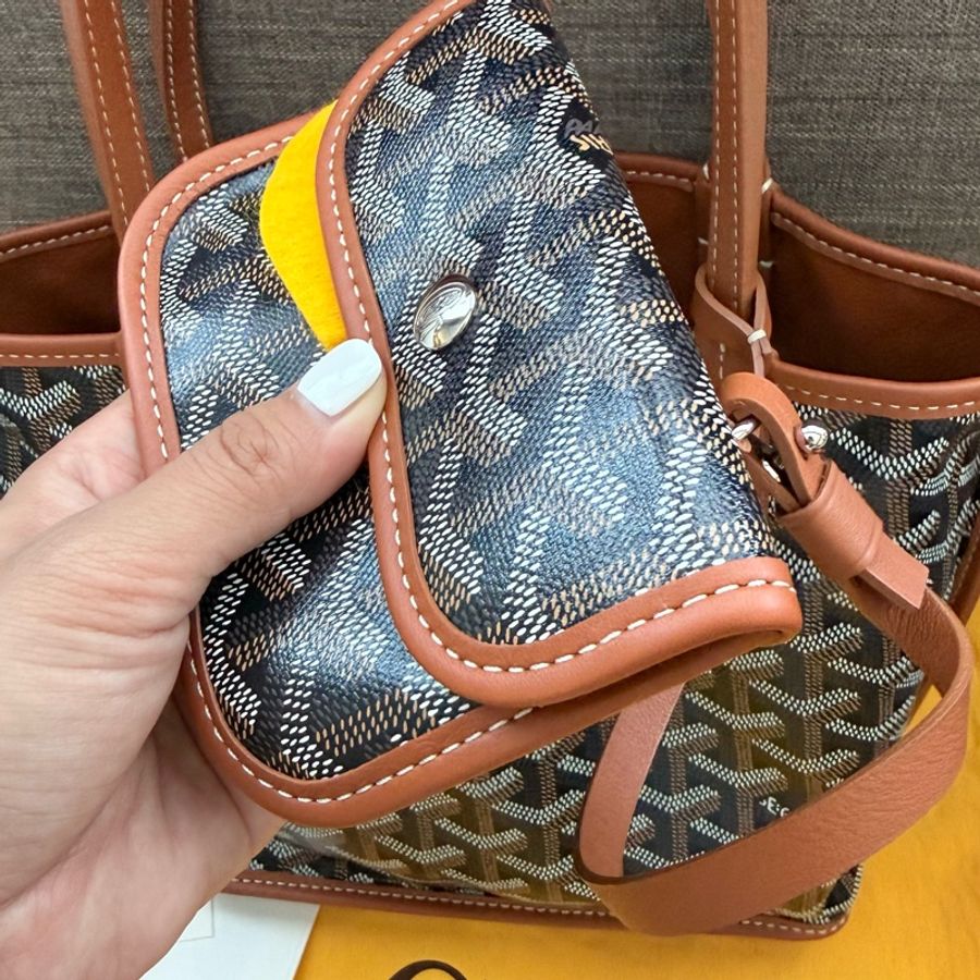 ✨【Goyard 】Anjou Mini tote bag 經典咖啡棕色(二手極新)-7