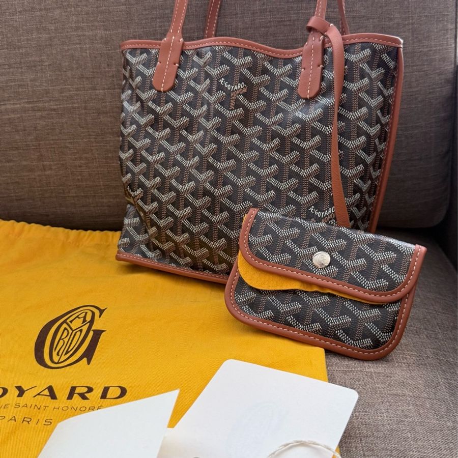 ✨【Goyard 】Anjou Mini tote bag 經典咖啡棕色(二手極新)-8