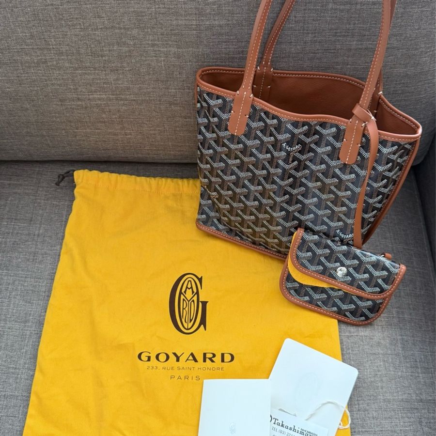 ✨【Goyard 】Anjou Mini tote bag 經典咖啡棕色(二手極新)-9