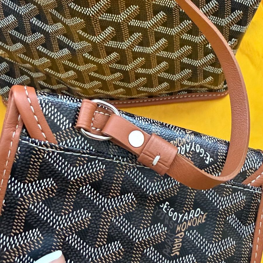 ✨【Goyard 】Anjou Mini tote bag 經典咖啡棕色(二手極新)-14