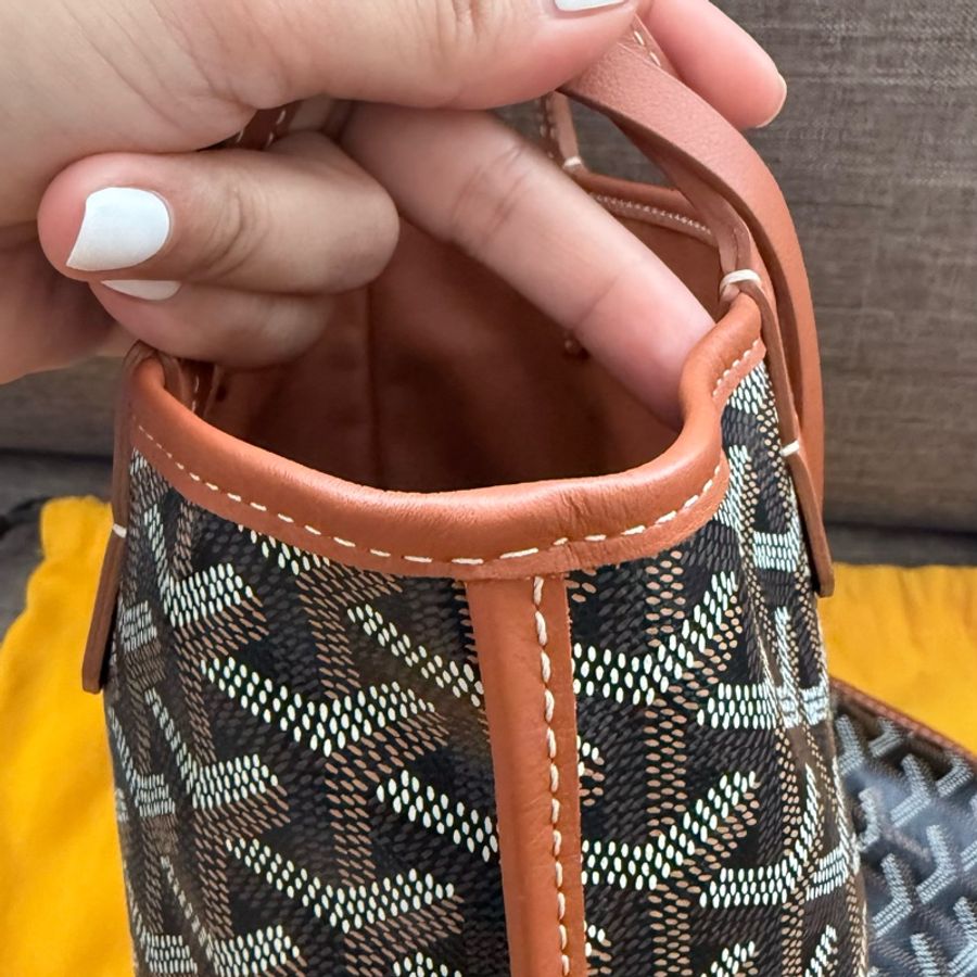 ✨【Goyard 】Anjou Mini tote bag 經典咖啡棕色(二手極新)-16
