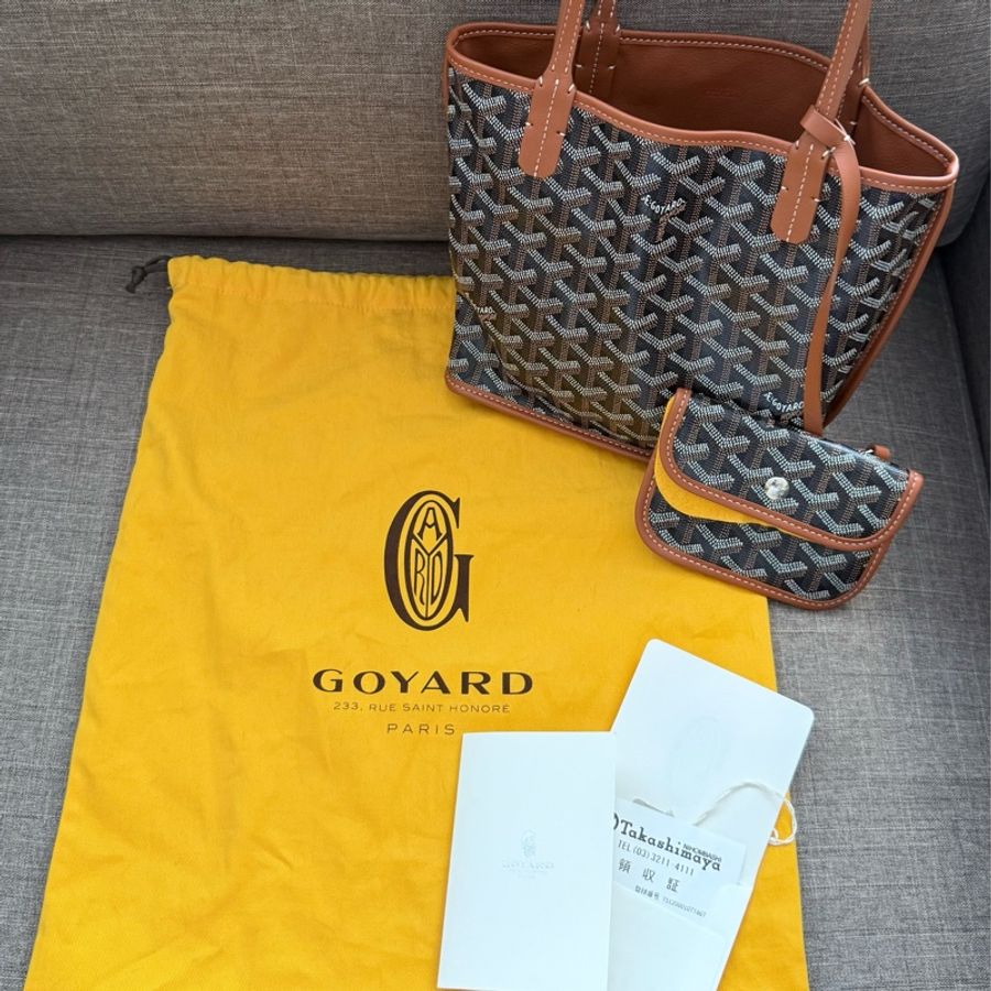 ✨【Goyard 】Anjou Mini tote bag 經典咖啡棕色(二手極新)-28