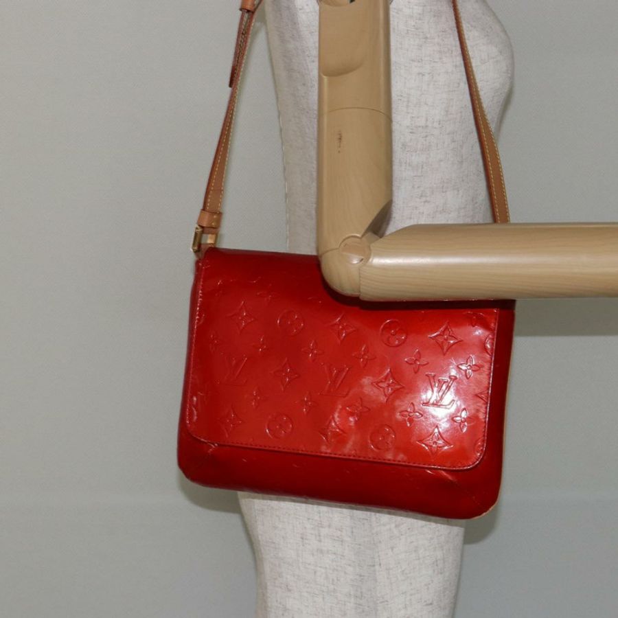 【日本直送】路易威登 Monogram Vernis Thompson Street 手袋 紅色 M91094 LV Auth hk3043-22