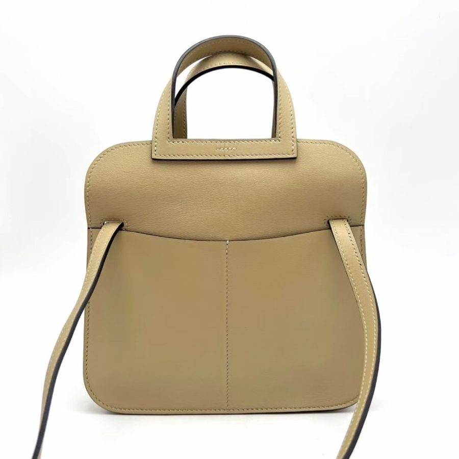 HERMES halzan mini風衣灰銀扣肩背斜背包21*14*6.5 99新配件塵袋-5