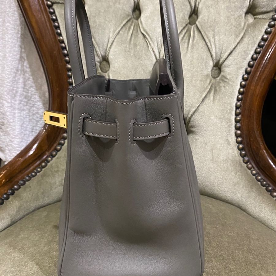 HERMES birkin 25 積雨雲灰 OL 金釦 B刻 2023年抱出-1