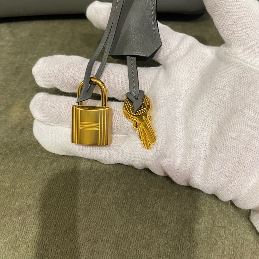 HERMES birkin 25 積雨雲灰 OL 金釦 B刻 2023年抱出-4