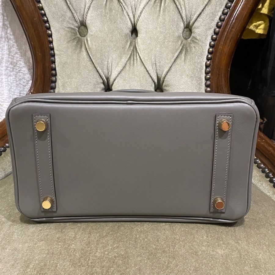 HERMES birkin 25 積雨雲灰 OL 金釦 B刻 2023年抱出-7