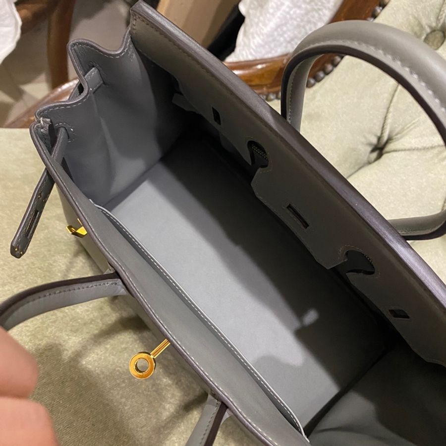 HERMES birkin 25 積雨雲灰 OL 金釦 B刻 2023年抱出-11