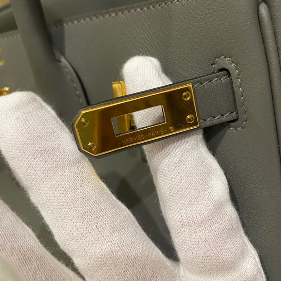 HERMES birkin 25 積雨雲灰 OL 金釦 B刻 2023年抱出-13