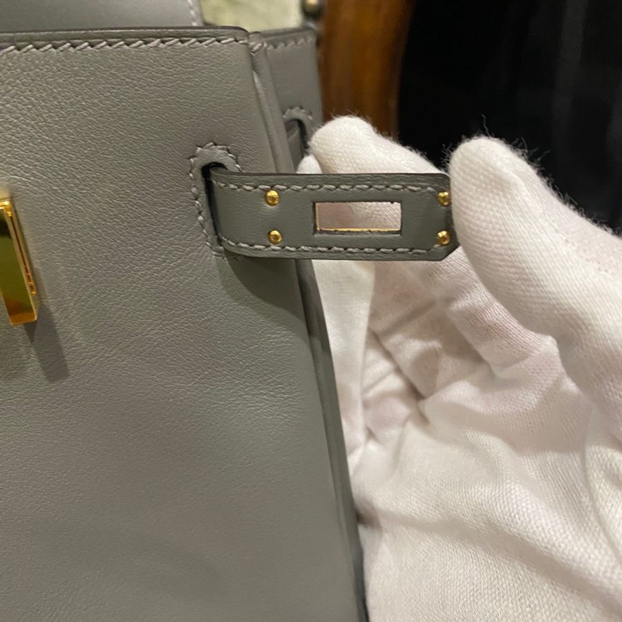 HERMES birkin 25 積雨雲灰 OL 金釦 B刻 2023年抱出-14