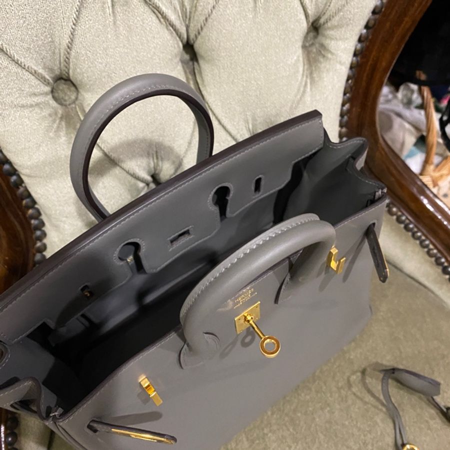 HERMES birkin 25 積雨雲灰 OL 金釦 B刻 2023年抱出-18