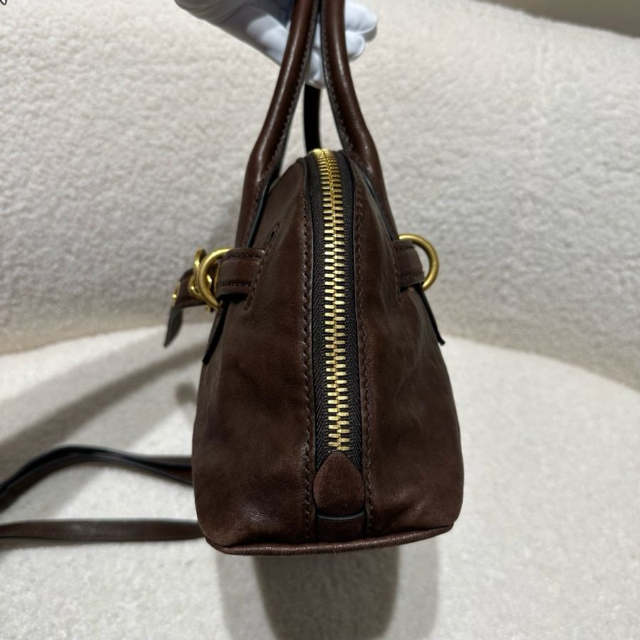 MiuMiu 石楠木色保齡球 手提單肩斜挎包 尺寸約25cm。-3