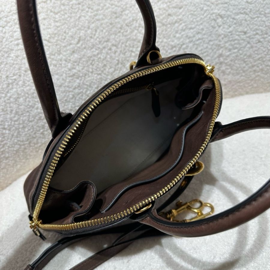 MiuMiu 石楠木色保齡球 手提單肩斜挎包 尺寸約25cm。-5