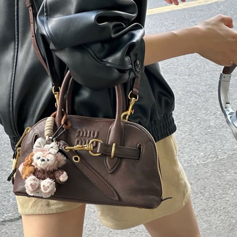 MiuMiu 石楠木色保齡球 手提單肩斜挎包 尺寸約25cm。-6