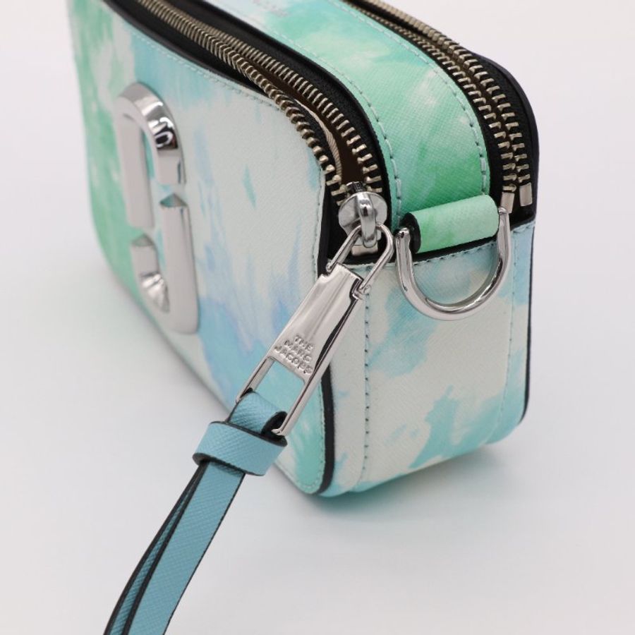 MARC JACOBS 漸變藍色水彩 金屬銀 Logo 皮革 斜挎包 相機包 斜背包-7