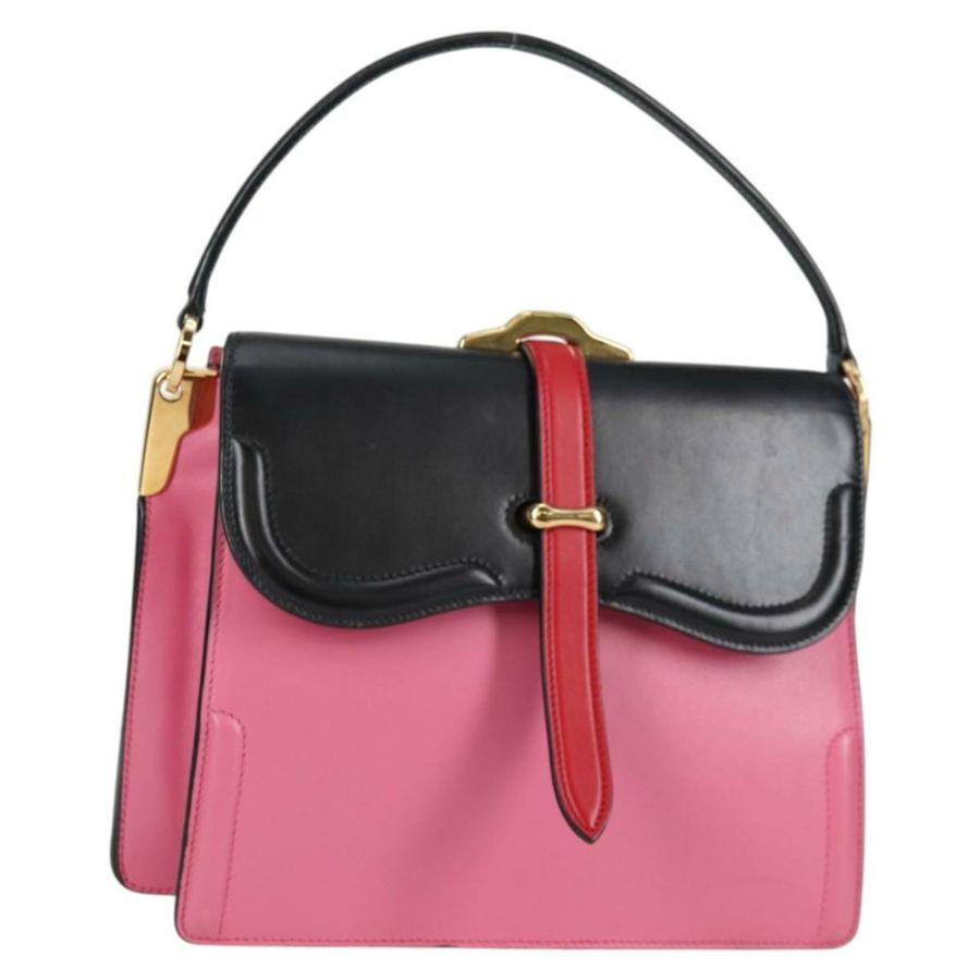 【日本直送】PRADA Bell 手提包 皮革 兩用 粉金配色 正品 141818M-0