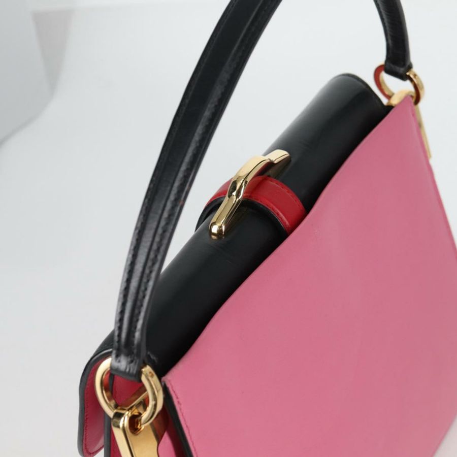 【日本直送】PRADA Bell 手提包 皮革 兩用 粉金配色 正品 141818M-5