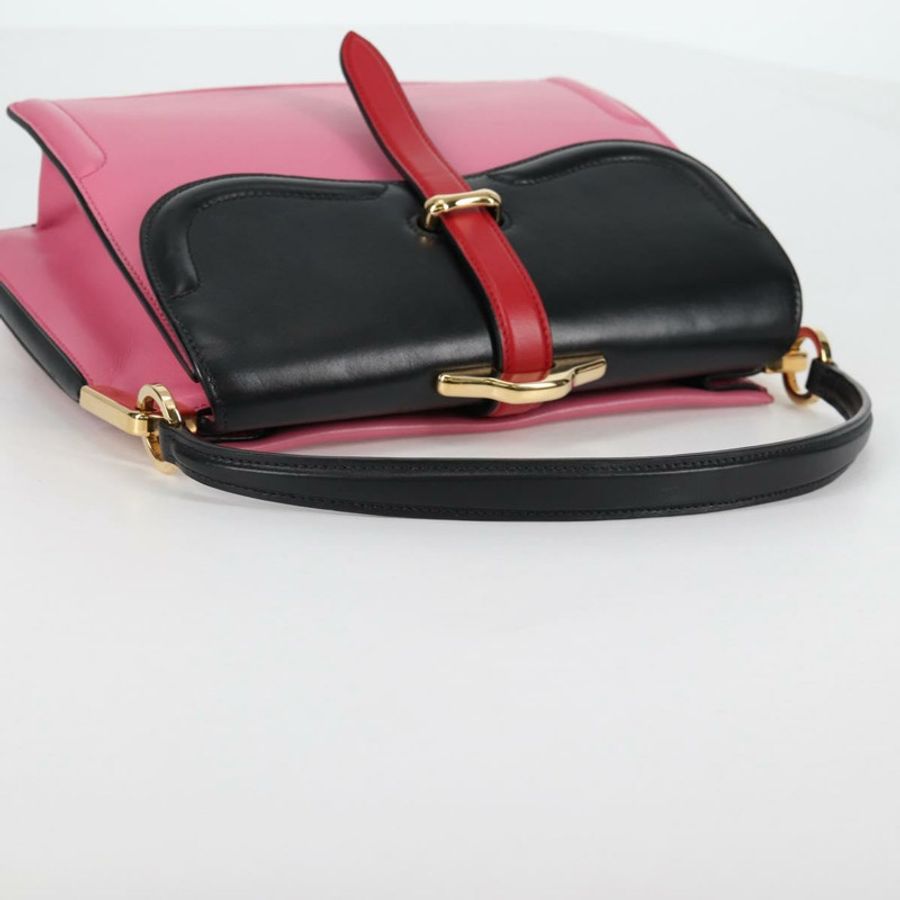 【日本直送】PRADA Bell 手提包 皮革 兩用 粉金配色 正品 141818M-6