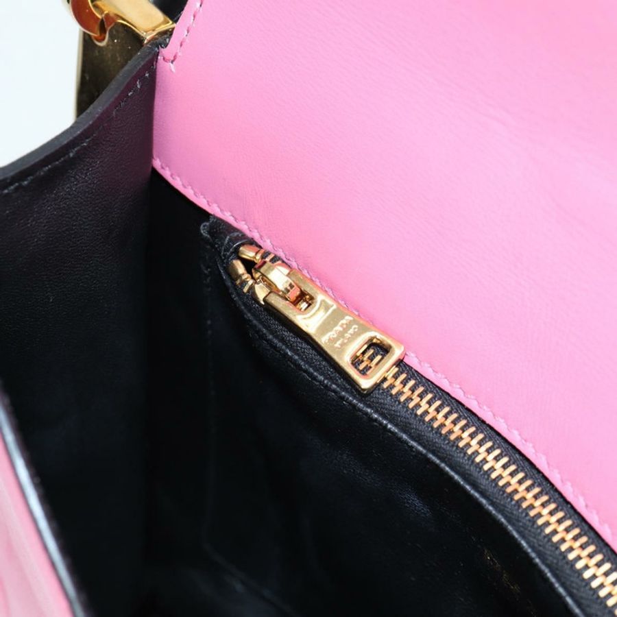 【日本直送】PRADA Bell 手提包 皮革 兩用 粉金配色 正品 141818M-22