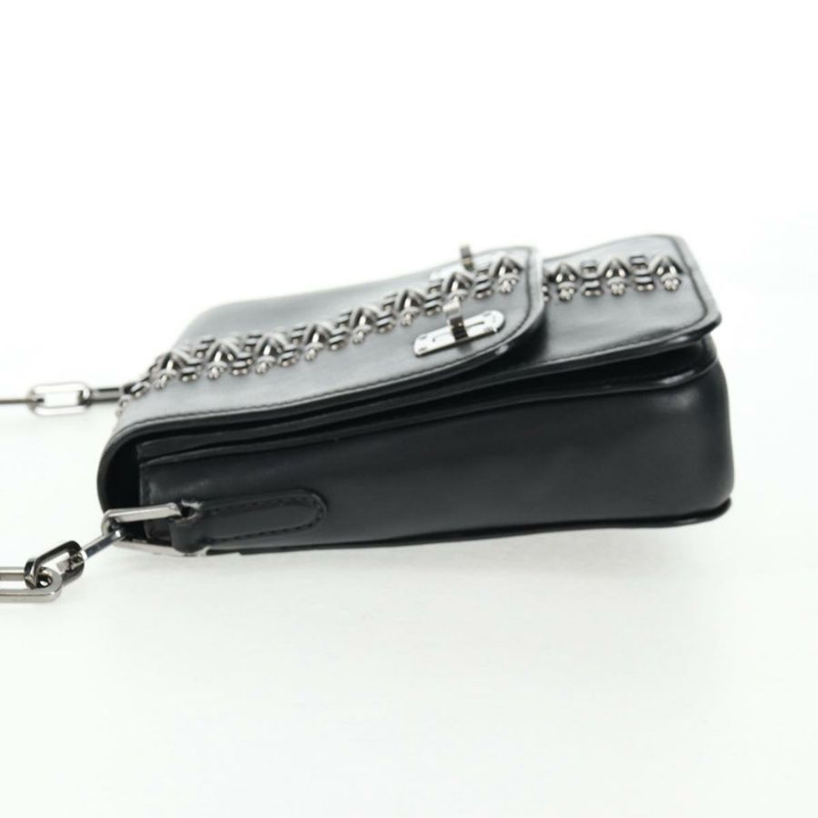 【日本直送】Miu Miu 鏈條單肩包 皮革 黑色 銀色 正品 138395V-2