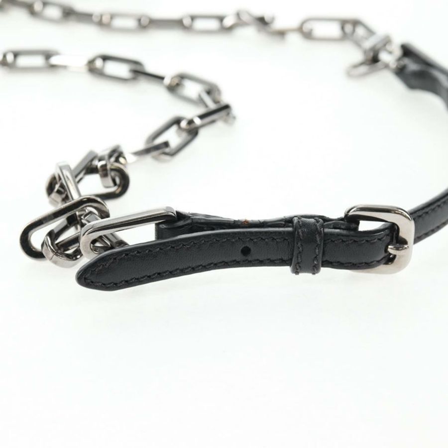 【日本直送】Miu Miu 鏈條單肩包 皮革 黑色 銀色 正品 138395V-14