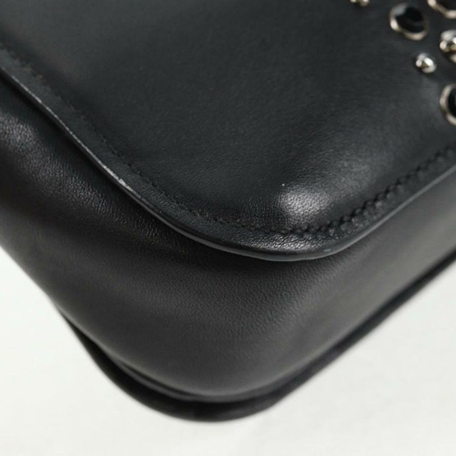 【日本直送】Miu Miu 鏈條單肩包 皮革 黑色 銀色 正品 138395V-18