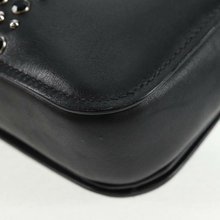【日本直送】Miu Miu 鏈條單肩包 皮革 黑色 銀色 正品 138395V-19