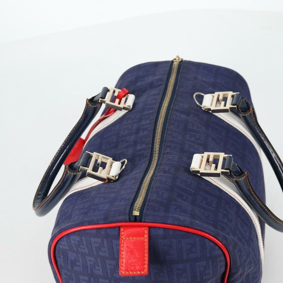【日本直送】FENDI Zucchino帆布波士頓包 海軍藍 金 正品 141159V-5