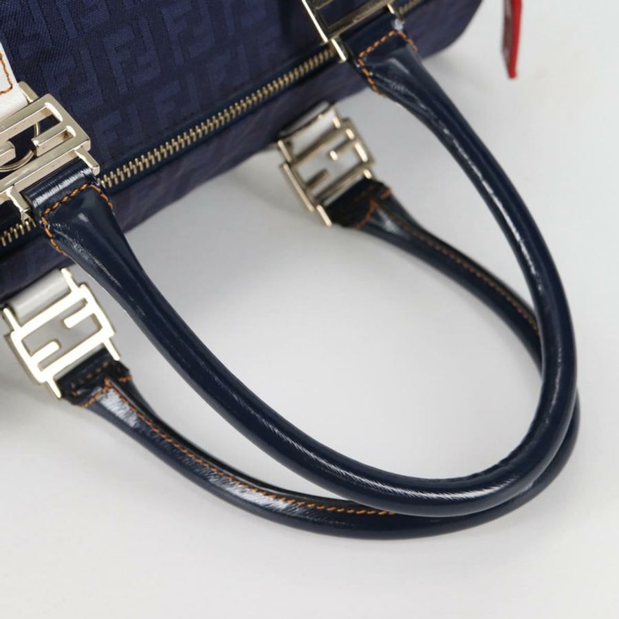 【日本直送】FENDI Zucchino帆布波士頓包 海軍藍 金 正品 141159V-6