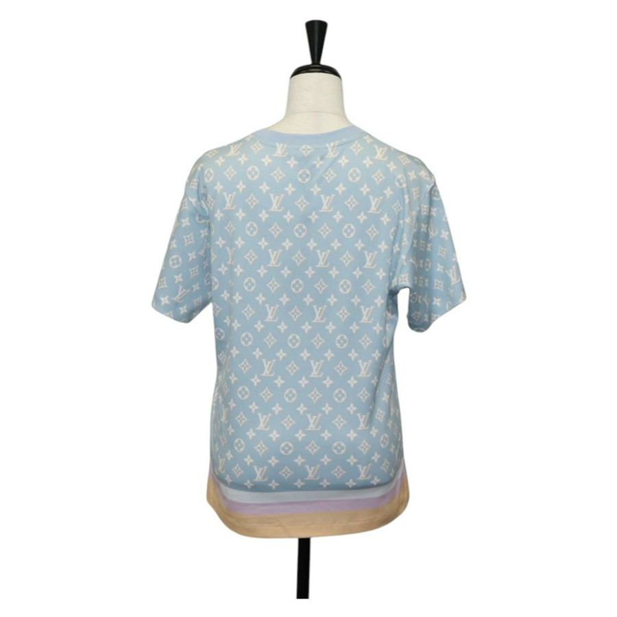 【日本直送】路易威登 Monogram 短袖T卹,純棉,淺藍色,LV正品,貨號136319M-1