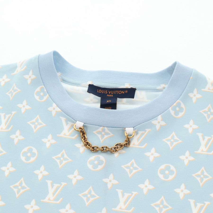 【日本直送】路易威登 Monogram 短袖T卹,純棉,淺藍色,LV正品,貨號136319M-4