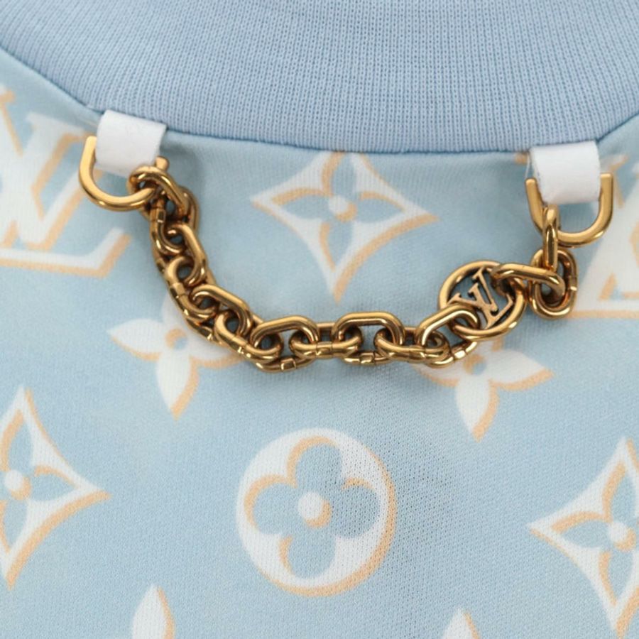 【日本直送】路易威登 Monogram 短袖T卹,純棉,淺藍色,LV正品,貨號136319M-6