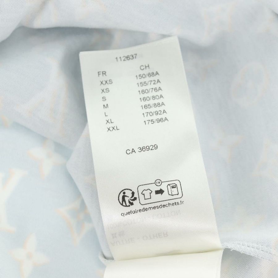 【日本直送】路易威登 Monogram 短袖T卹,純棉,淺藍色,LV正品,貨號136319M-9