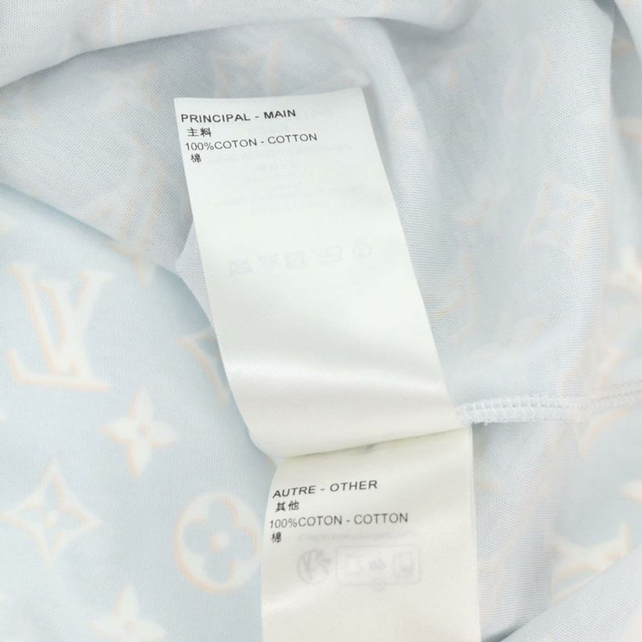【日本直送】路易威登 Monogram 短袖T卹,純棉,淺藍色,LV正品,貨號136319M-11