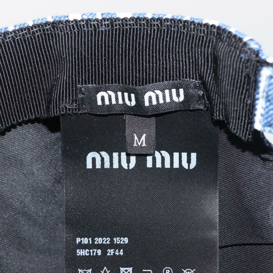 【日本直送】Miu Miu 牛仔布棒球帽 M 藍色 正品 141183M-13