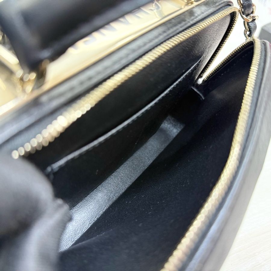 CHANEL黑色羊皮TRENDY CC雙拉鍊相機包AS1627-6