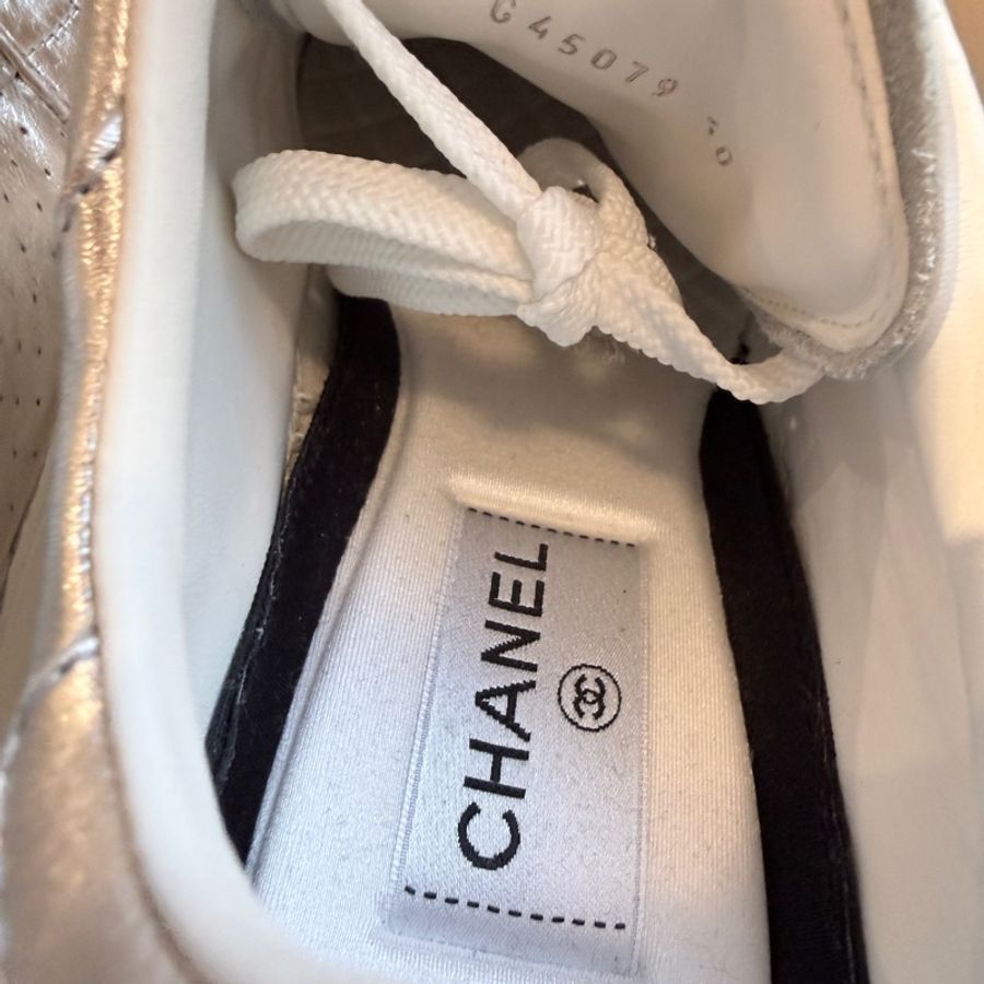 Chanel✨Air force AF1 空軍一號 休閒鞋板鞋 銀色 #40 /WG45079-23