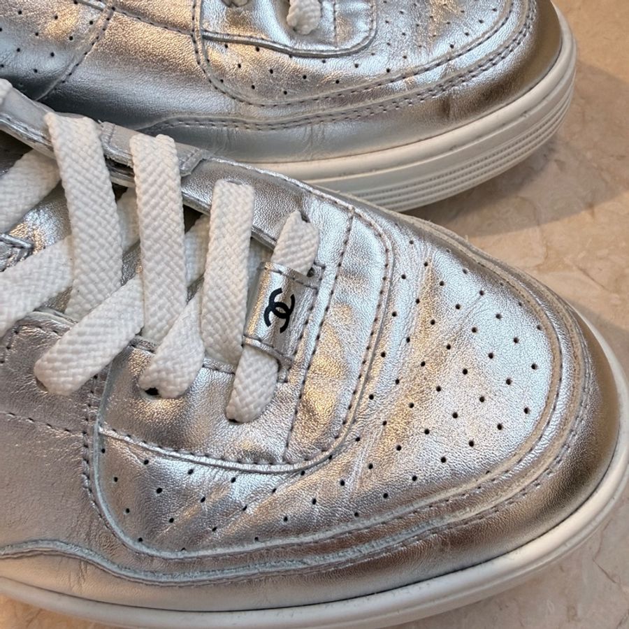 Chanel✨Air force AF1 空軍一號 休閒鞋板鞋 銀色 #40 /WG45079-24