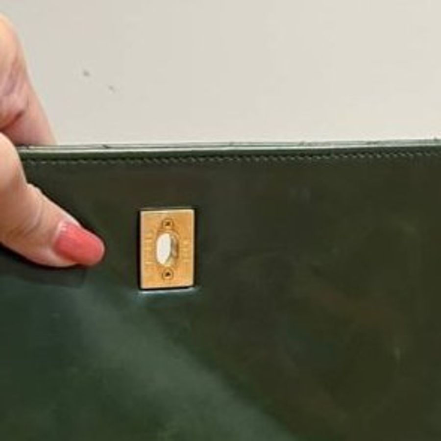 chanel coco handle 油蠟牛皮 中號 綠 肩背包 斜背包 手提包-33