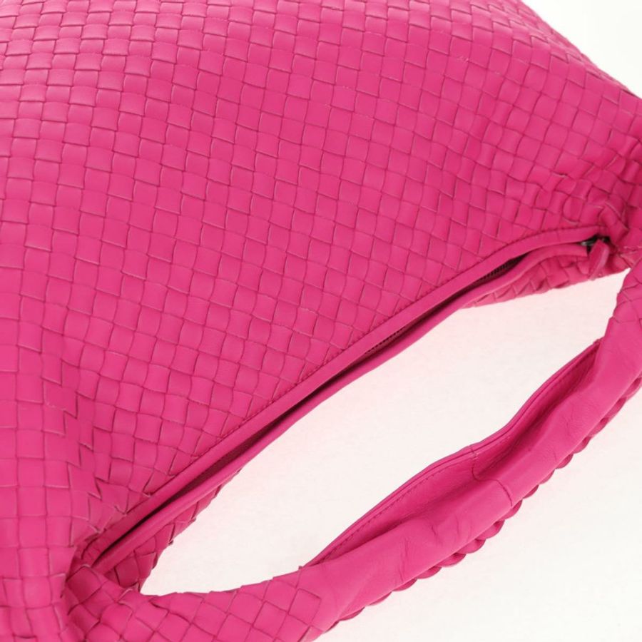 【日本直送】BOTTEGA VENETA INTRECCIATO Hobo 肩背包 皮革 粉紅色 銀色 正品 143824V-5