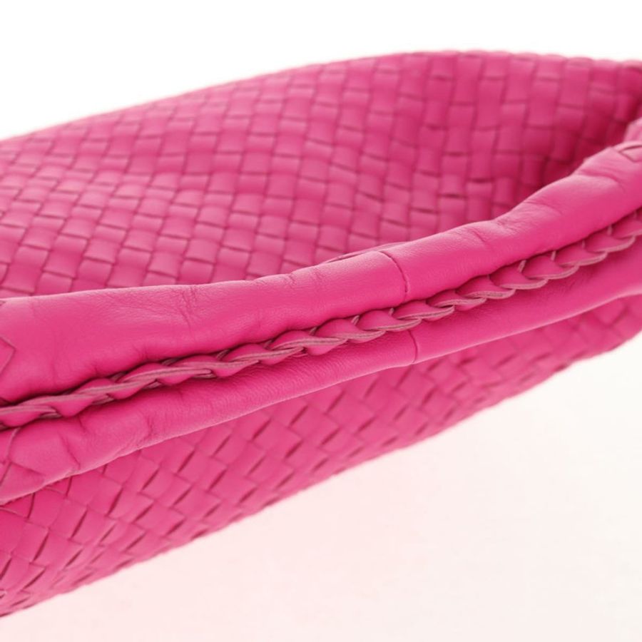 【日本直送】BOTTEGA VENETA INTRECCIATO Hobo 肩背包 皮革 粉紅色 銀色 正品 143824V-7