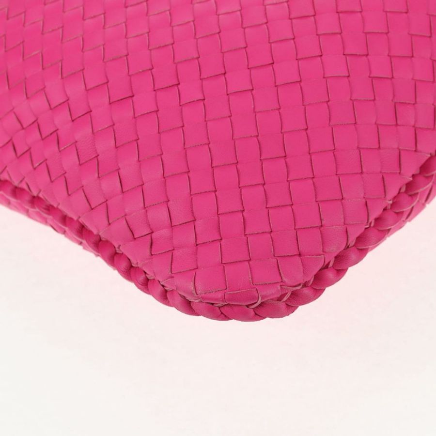 【日本直送】BOTTEGA VENETA INTRECCIATO Hobo 肩背包 皮革 粉紅色 銀色 正品 143823V-15