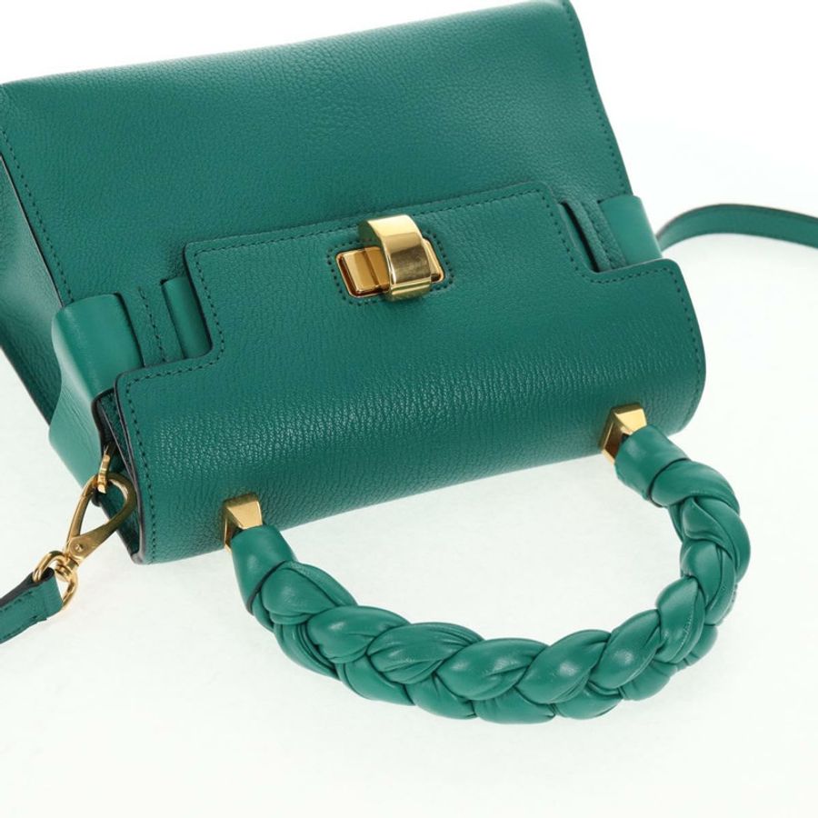 【日本直送】Miu Miu Matelasse 手提包 皮革 2way 綠金 正品 143983M-13