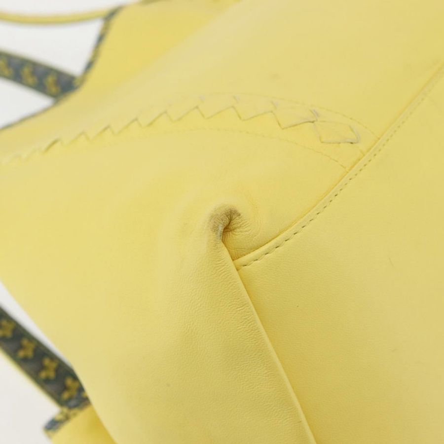 【日本直送】BOTTEGA VENETA INTRECCIATO 雙面托特包 皮革尼龍 黃色 正品 BA5716-9