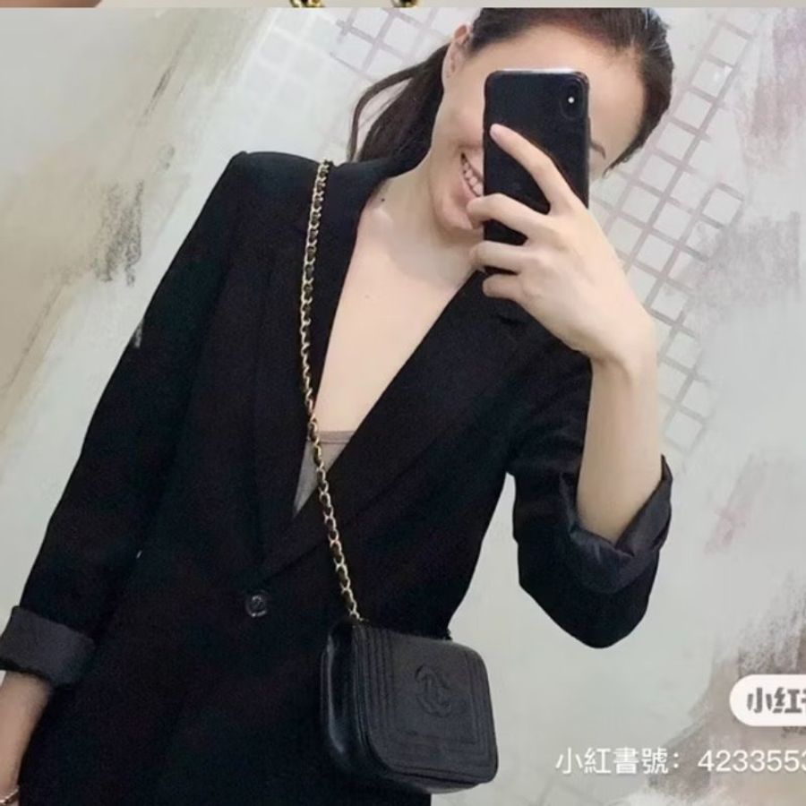 chanel vintage 香奈兒 黑金 mini 鍊條包 斜背包 肩背包 鏈條包 側背包-2