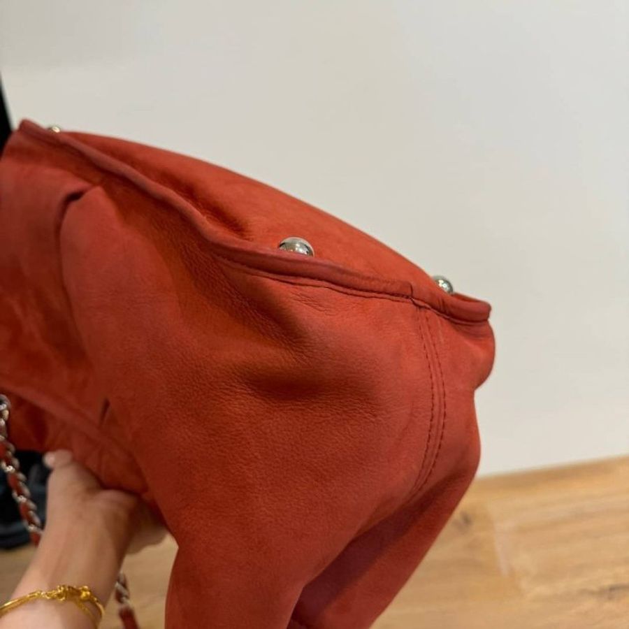 Chanel 香奈兒 紅 牛皮 雙鍊 托特包 肩背包 斜背包 電腦包 手提包 公事包-10
