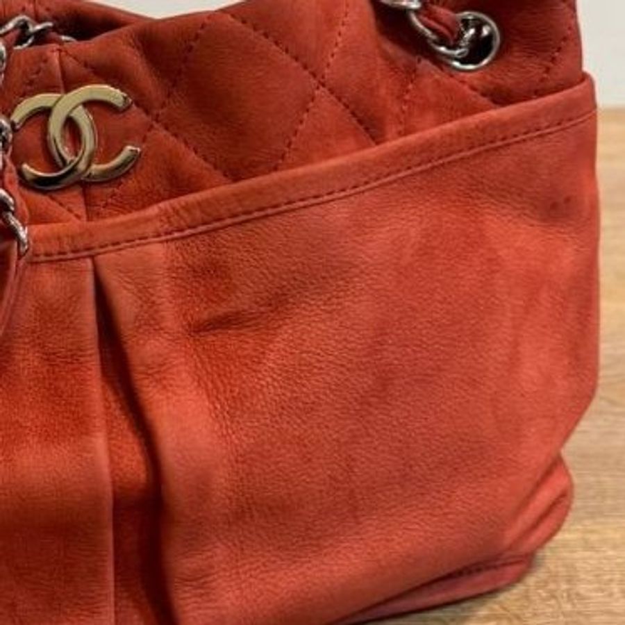Chanel 香奈兒 紅 牛皮 雙鍊 托特包 肩背包 斜背包 電腦包 手提包 公事包-20