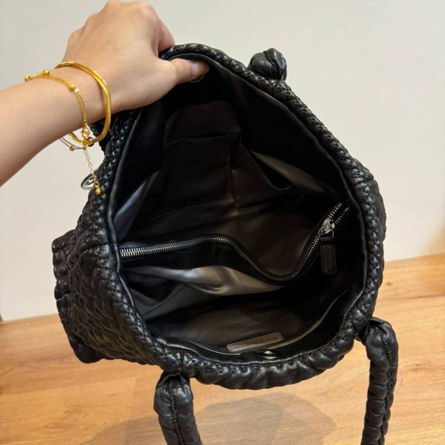 CHANEL 香奈兒 羊皮 黑色 編織 肩背包 手提包 托特包 購物包 購物袋 公事包 文件包-9